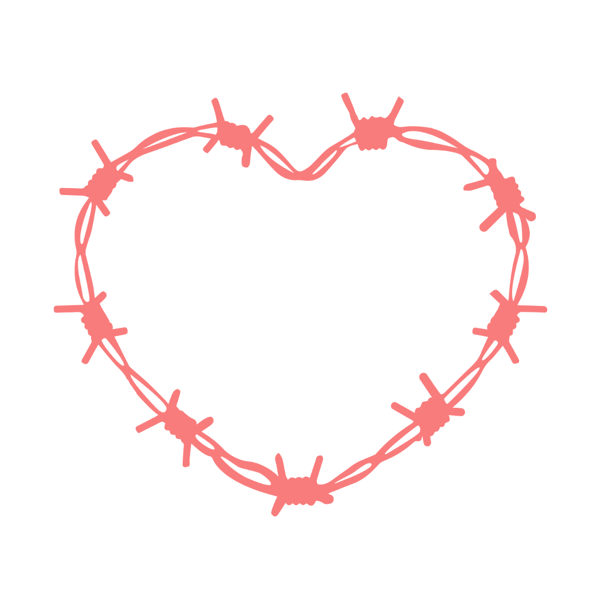 Pink Barbed Wire Heart Vector
