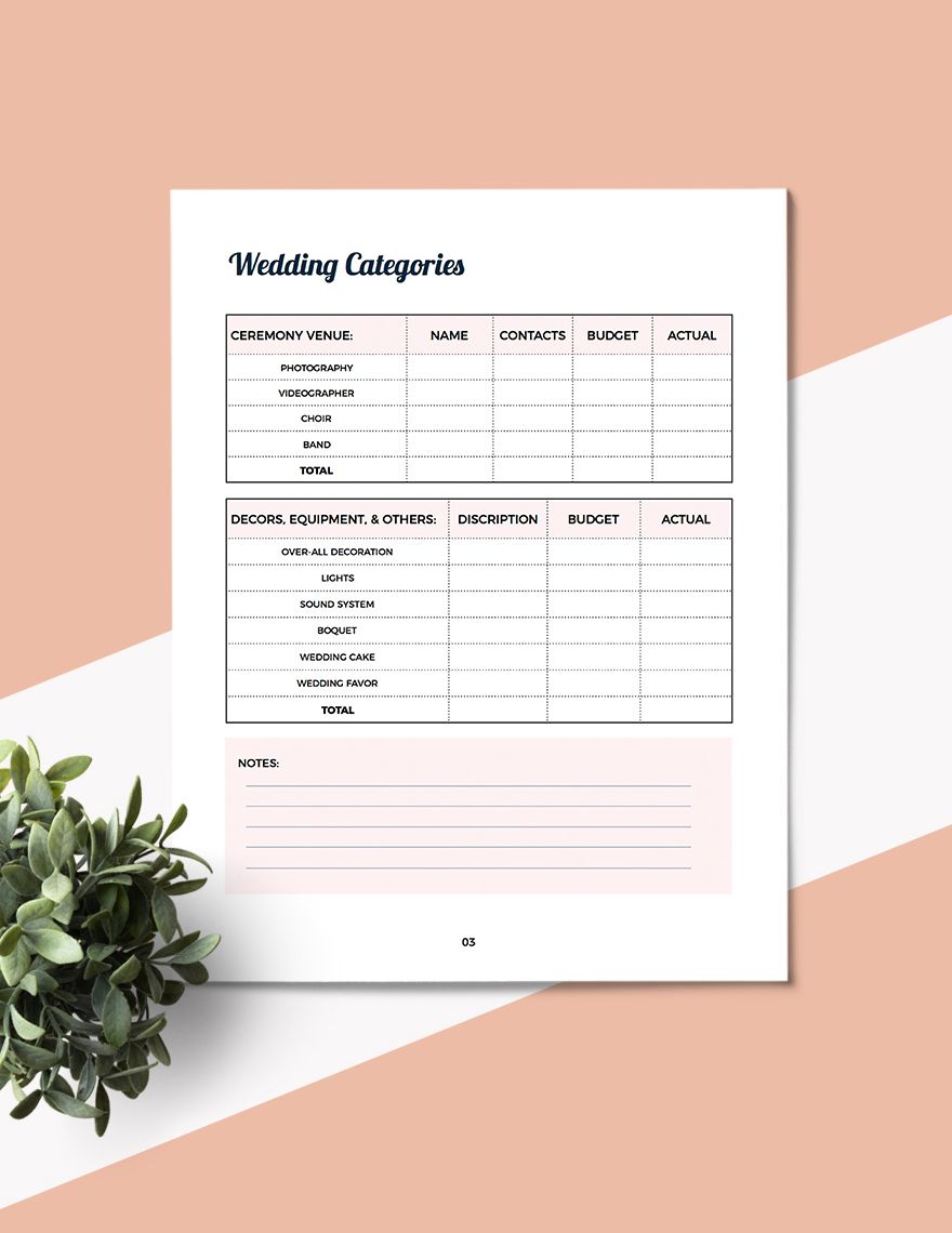Wedding Budget Planner Template - Google Docs, Word, Apple Pages ...
