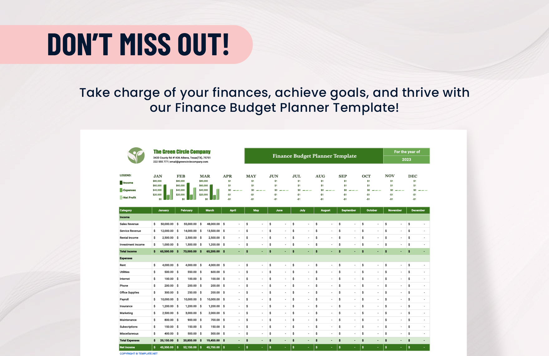 Finance Budget Planner Template