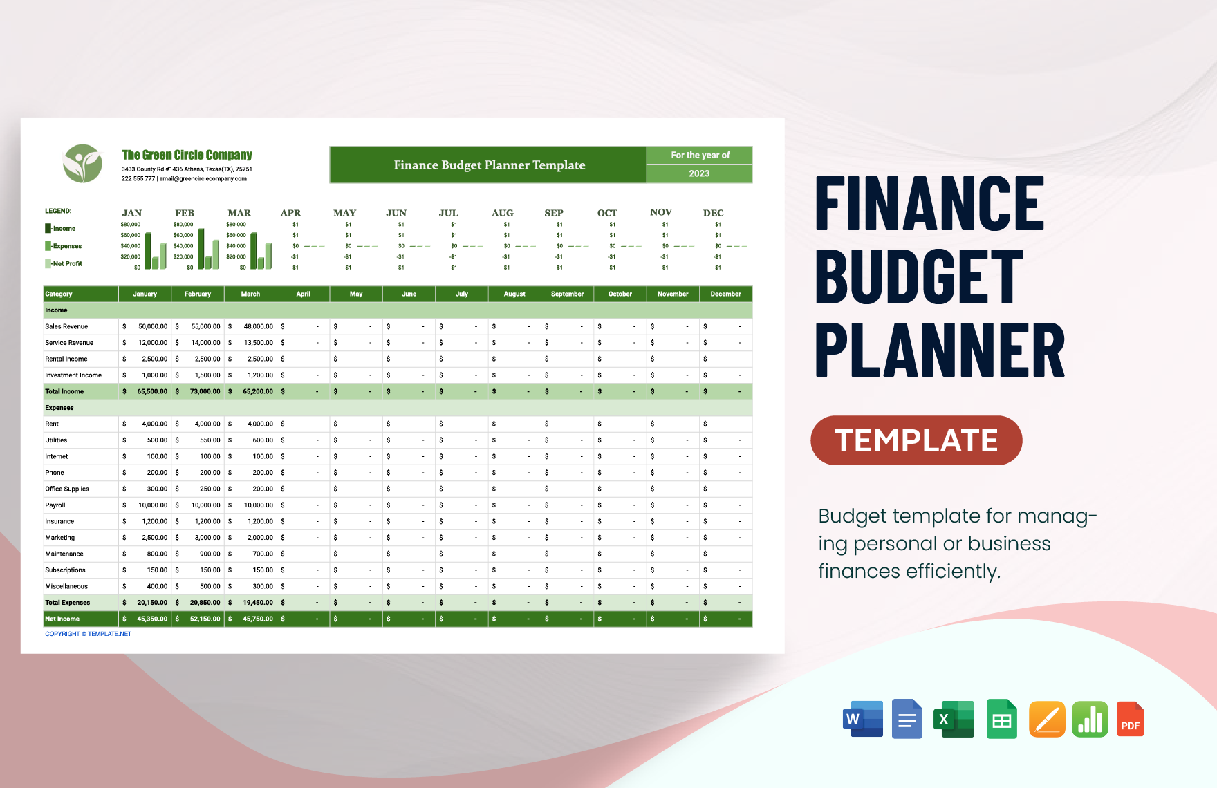 Finance Budget Planner Template