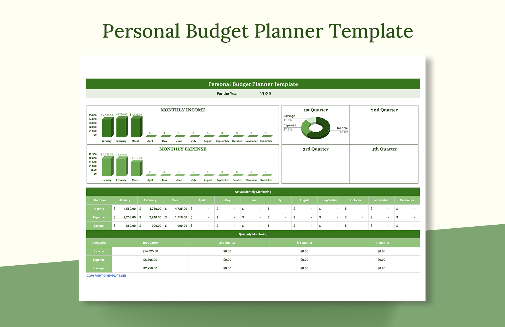 Personal Budget Planner Template Download in Word, Google Docs, Excel