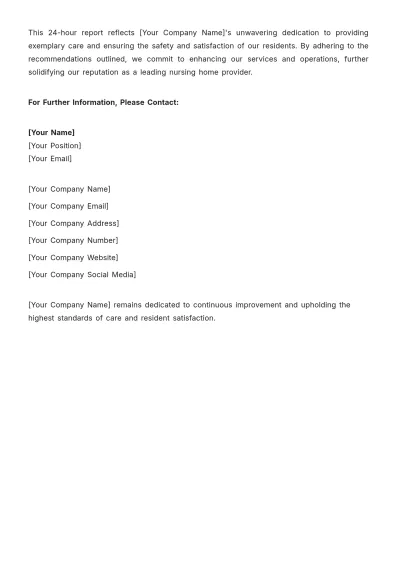 Free Nursing Home 24-hour Report Template to Edit Online