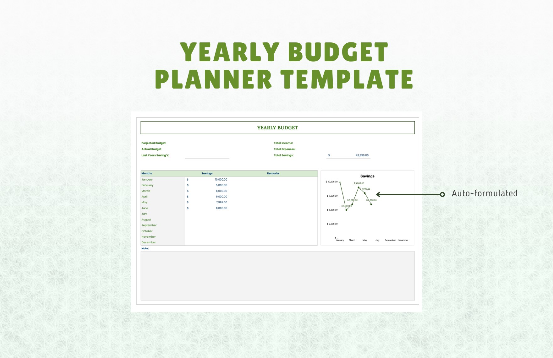 Yearly Budget Planner Template