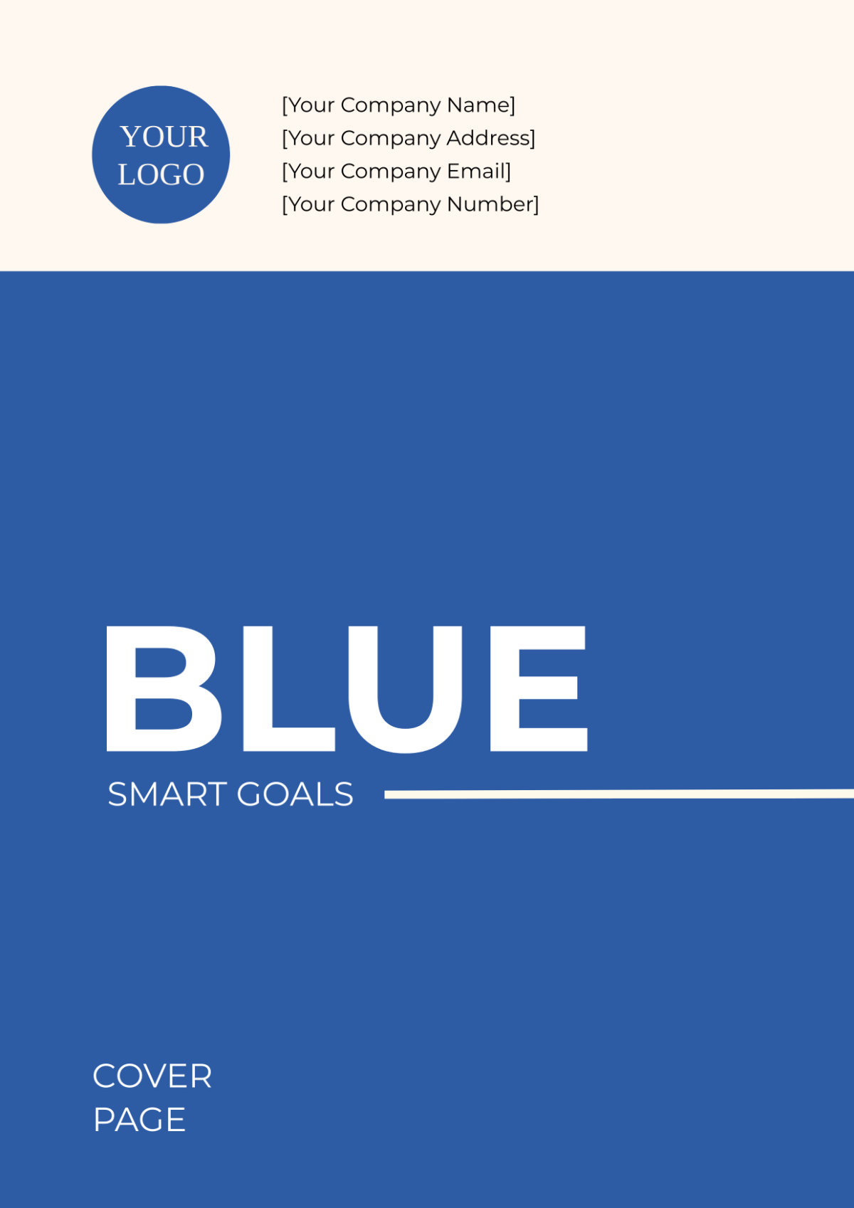 Blue SMART Goals Cover Page