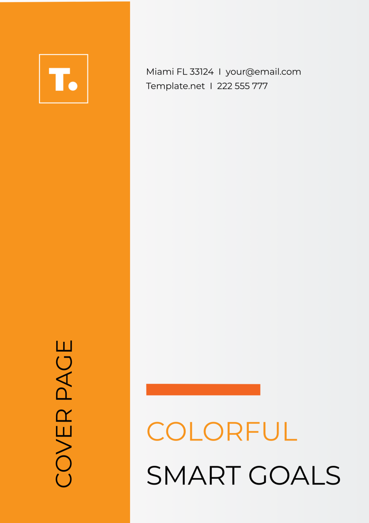 Colorful SMART Goals Cover Page - Edit Online & Download Example ...