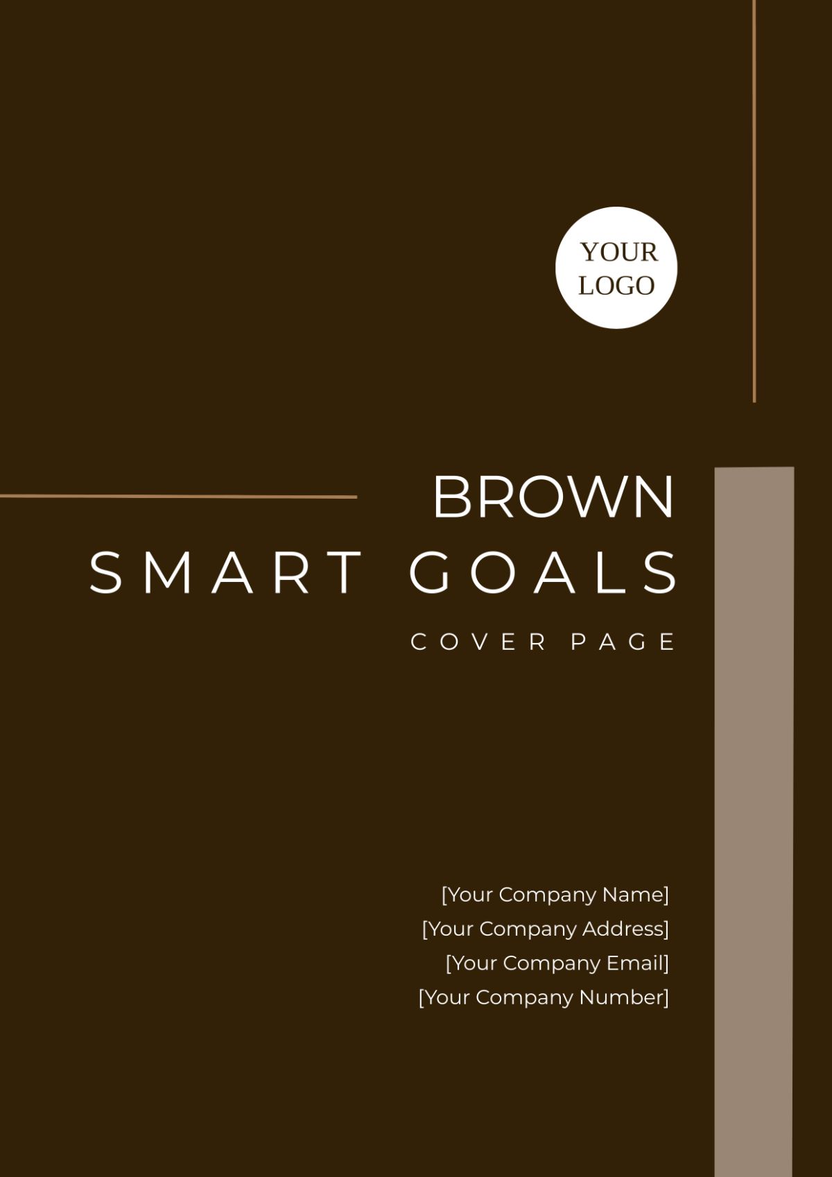 Brown SMART Goals Cover Page