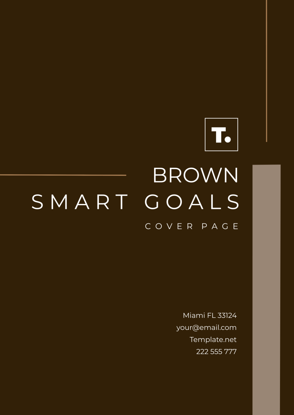 Brown SMART Goals Cover Page - Edit Online & Download Example ...