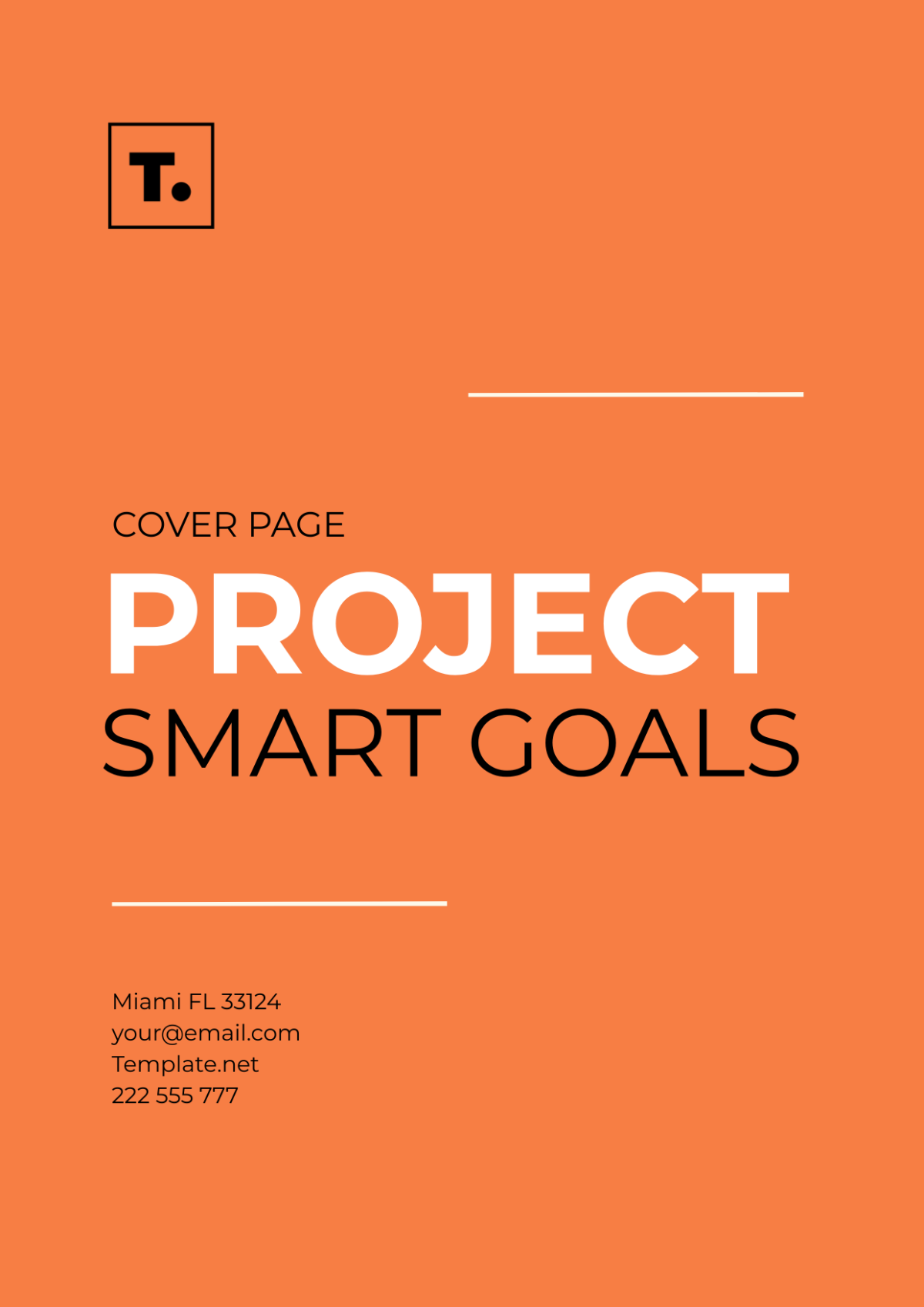 Project SMART Goals Cover Page - Edit Online & Download Example ...