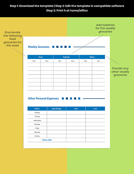 weekly budget planner template free pages word apple pages