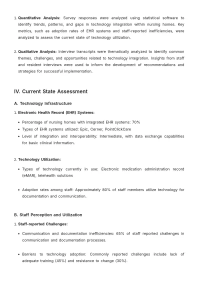 Free Nursing Home Technology Integration Report Template to Edit Online