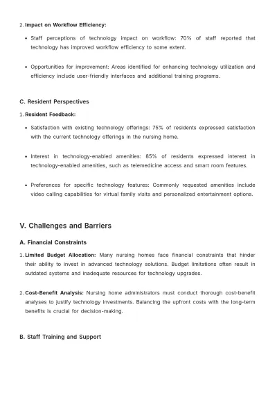 Free Nursing Home Technology Integration Report Template to Edit Online