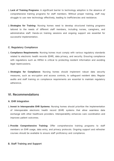 Free Nursing Home Technology Integration Report Template to Edit Online