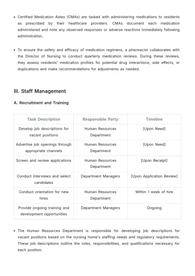 Free Nursing Home Work Plan Template to Edit Online