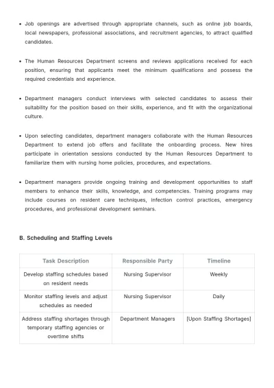 Free Nursing Home Work Plan Template to Edit Online
