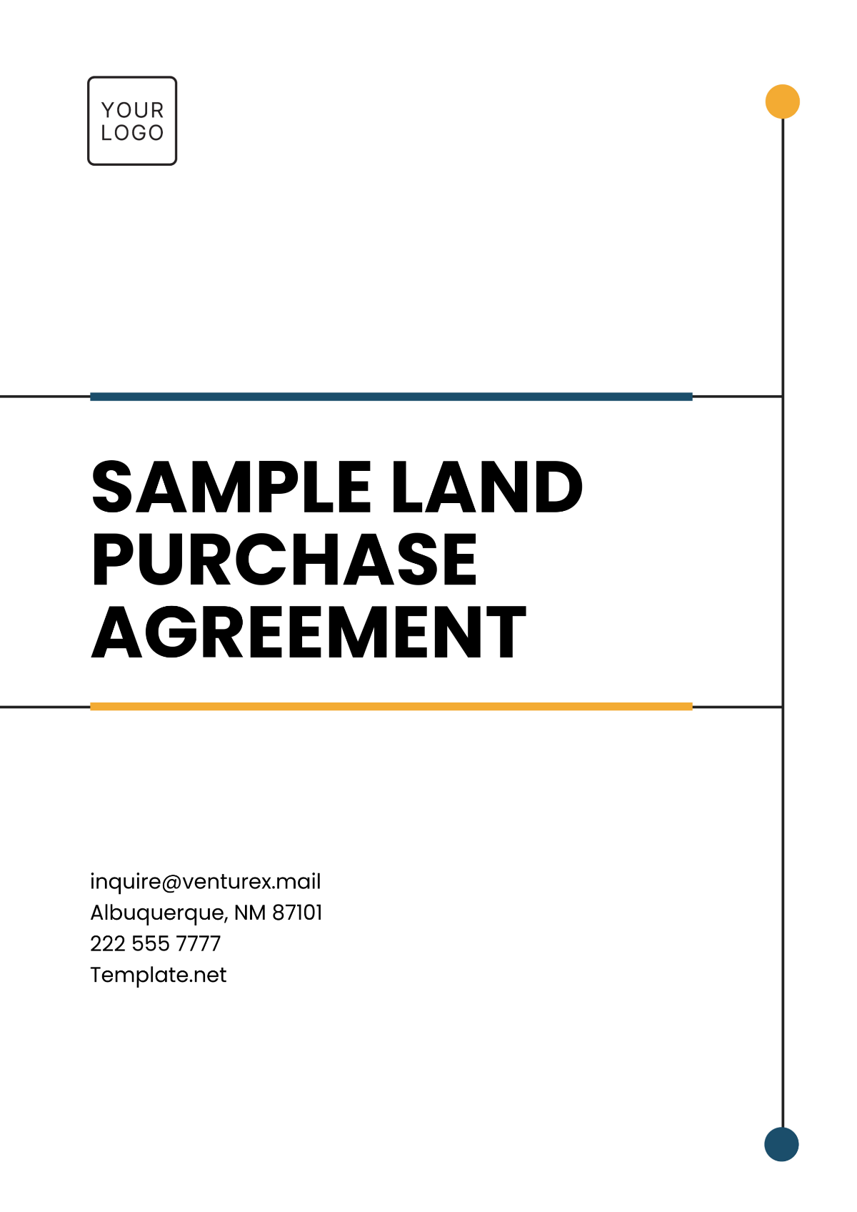 Sample Land Purchase Agreement Template - Edit Online & Download