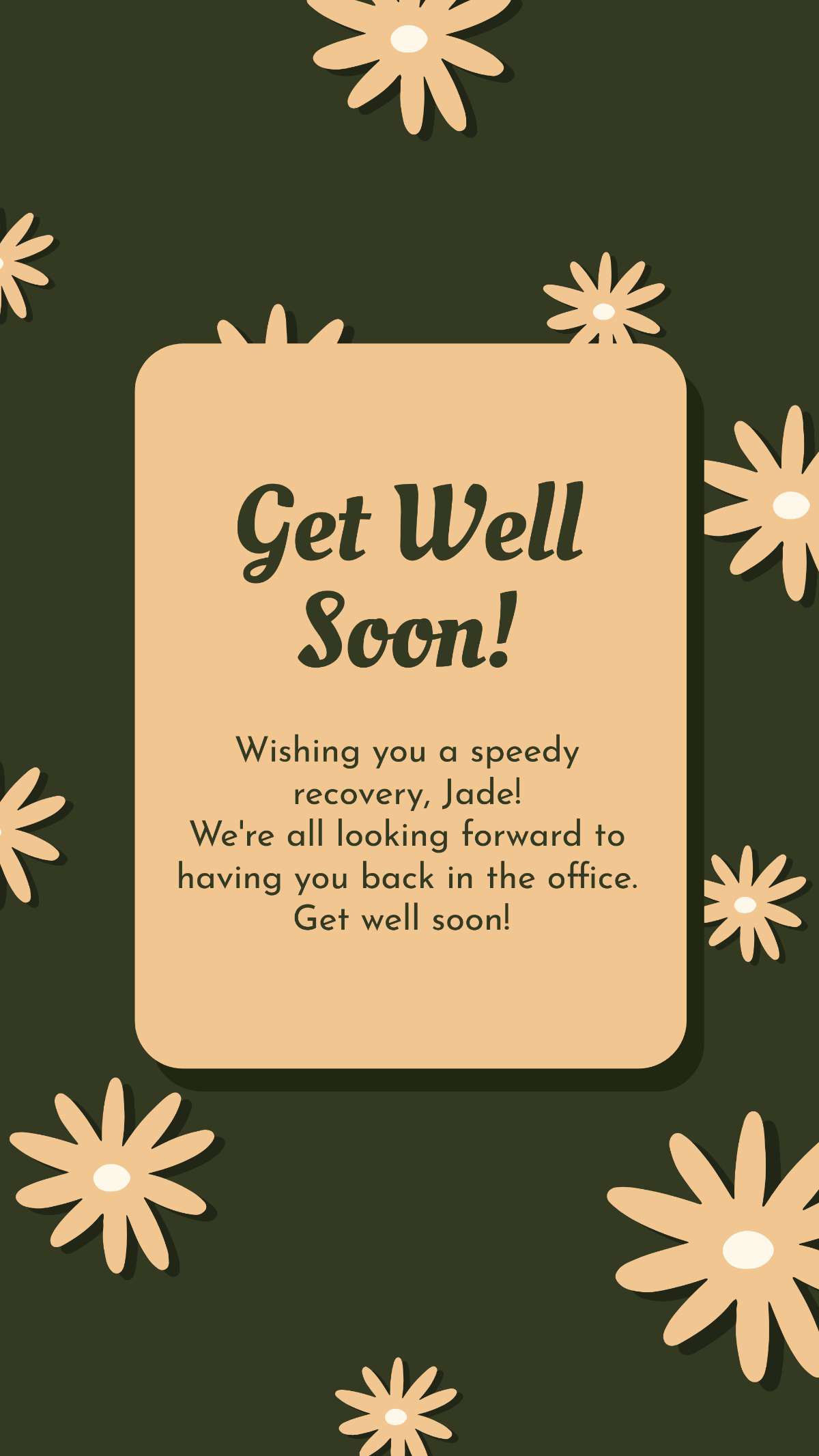 Get Well Soon Card For Coworker Template