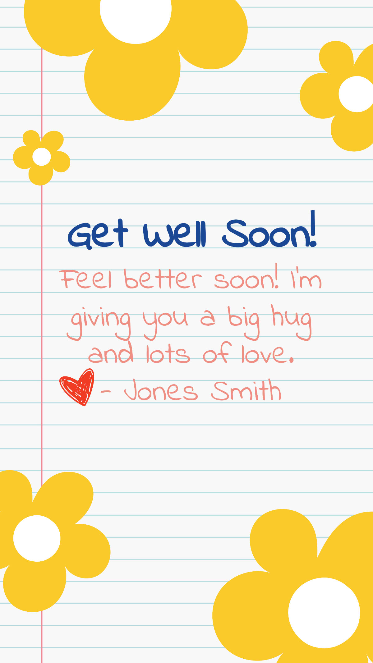 Free Get Well Soon Card From Toddler Template