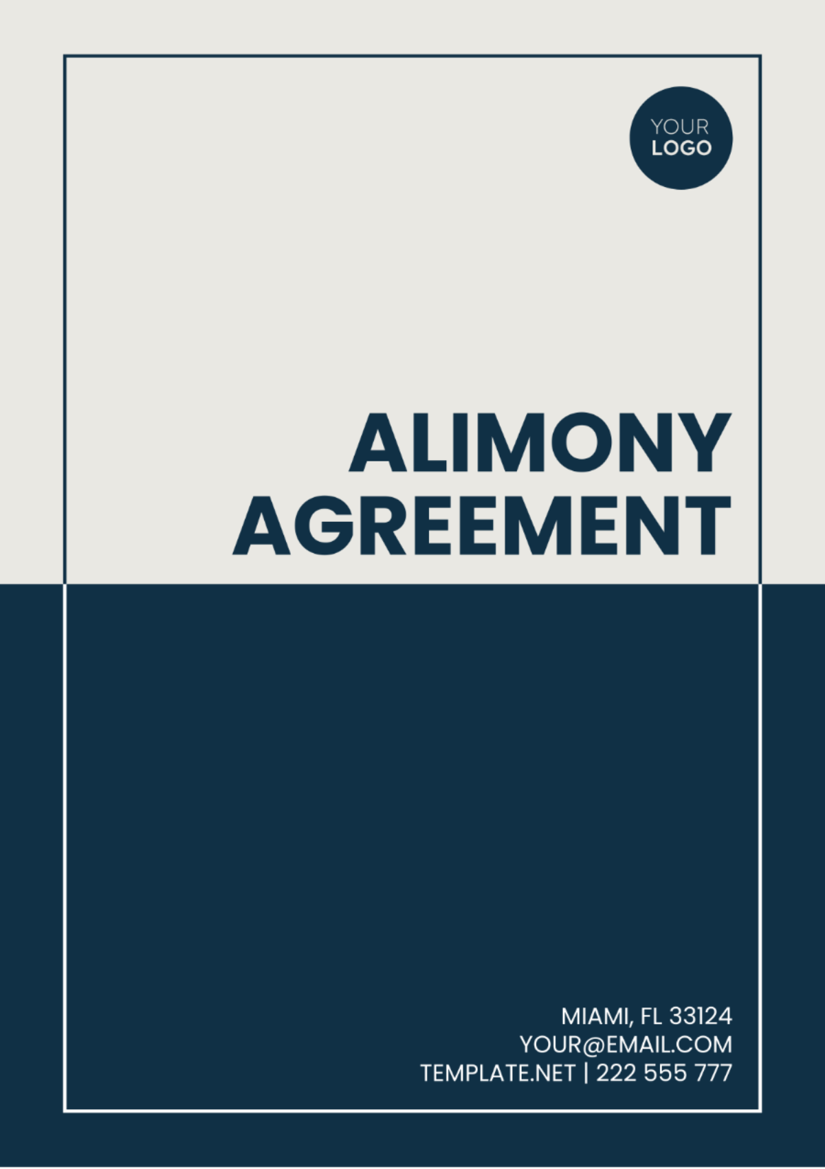 Alimony Agreement Template