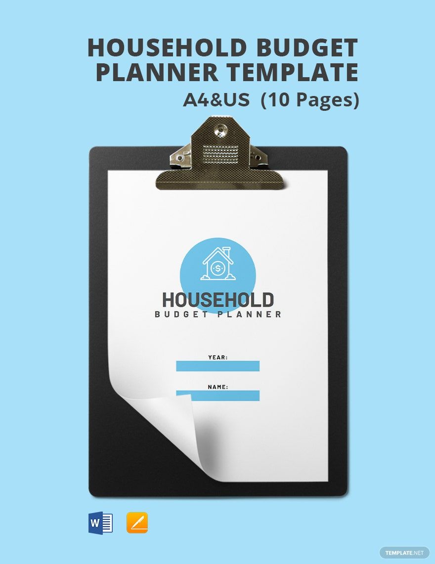 Sample Household Budget Planner Template