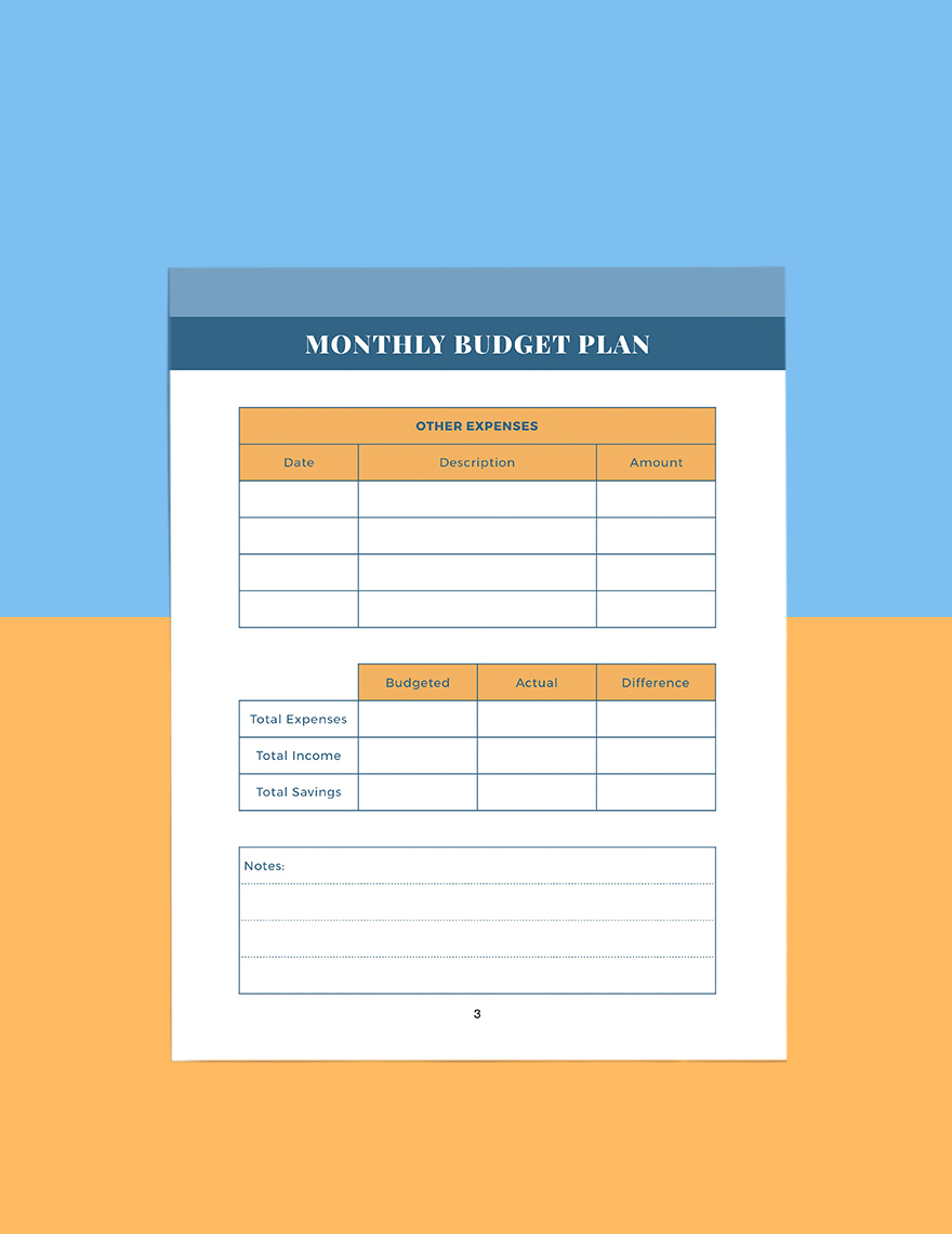 Sample Monthly Budget Planner Download