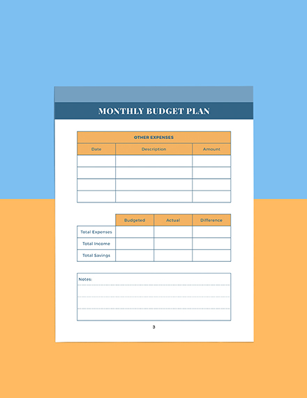 Sample Monthly Budget Planner Download
