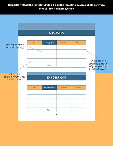Monthly Budget Planner Template Word