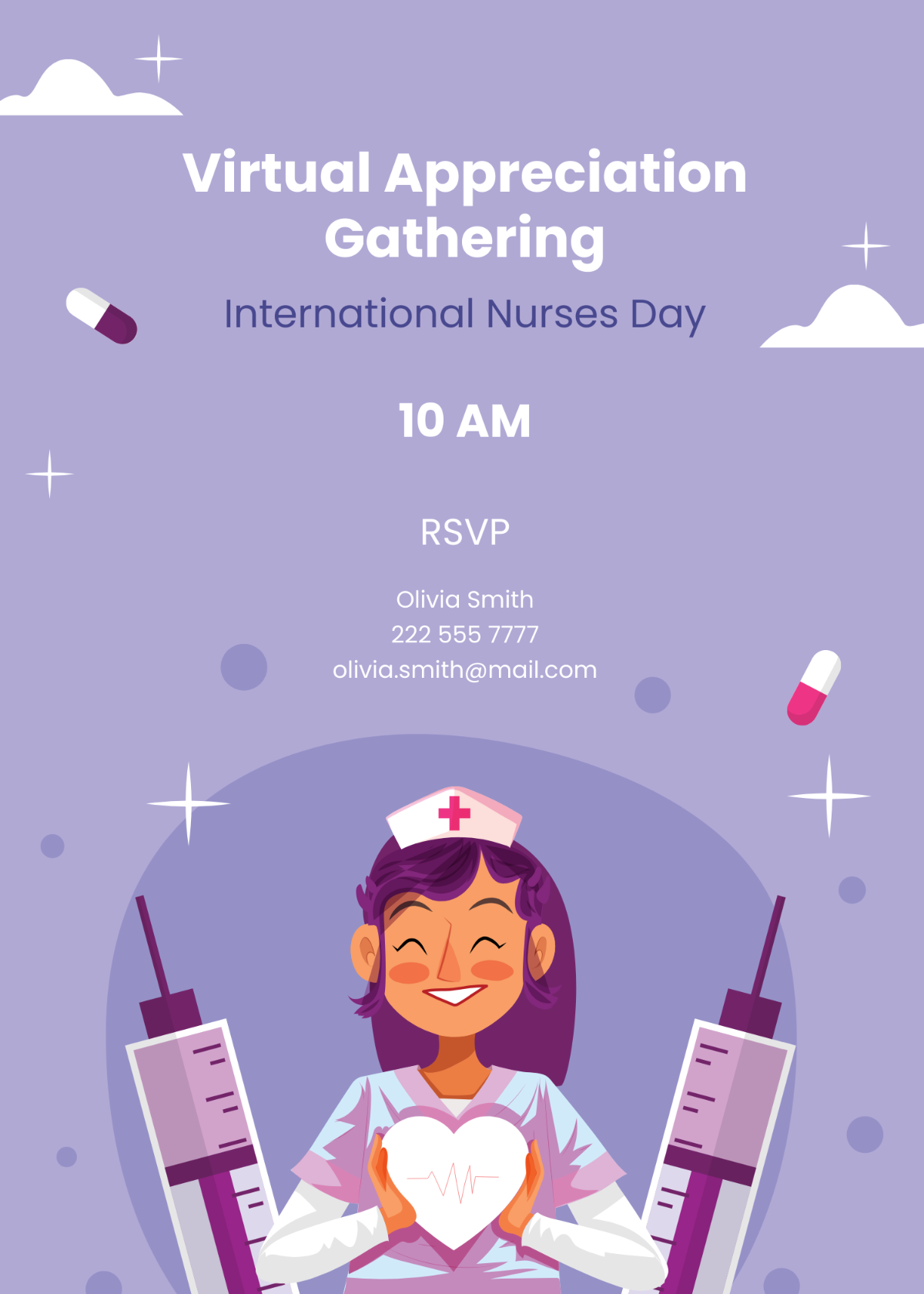 International Nurses Day Invitation Card Template - Edit Online & Download