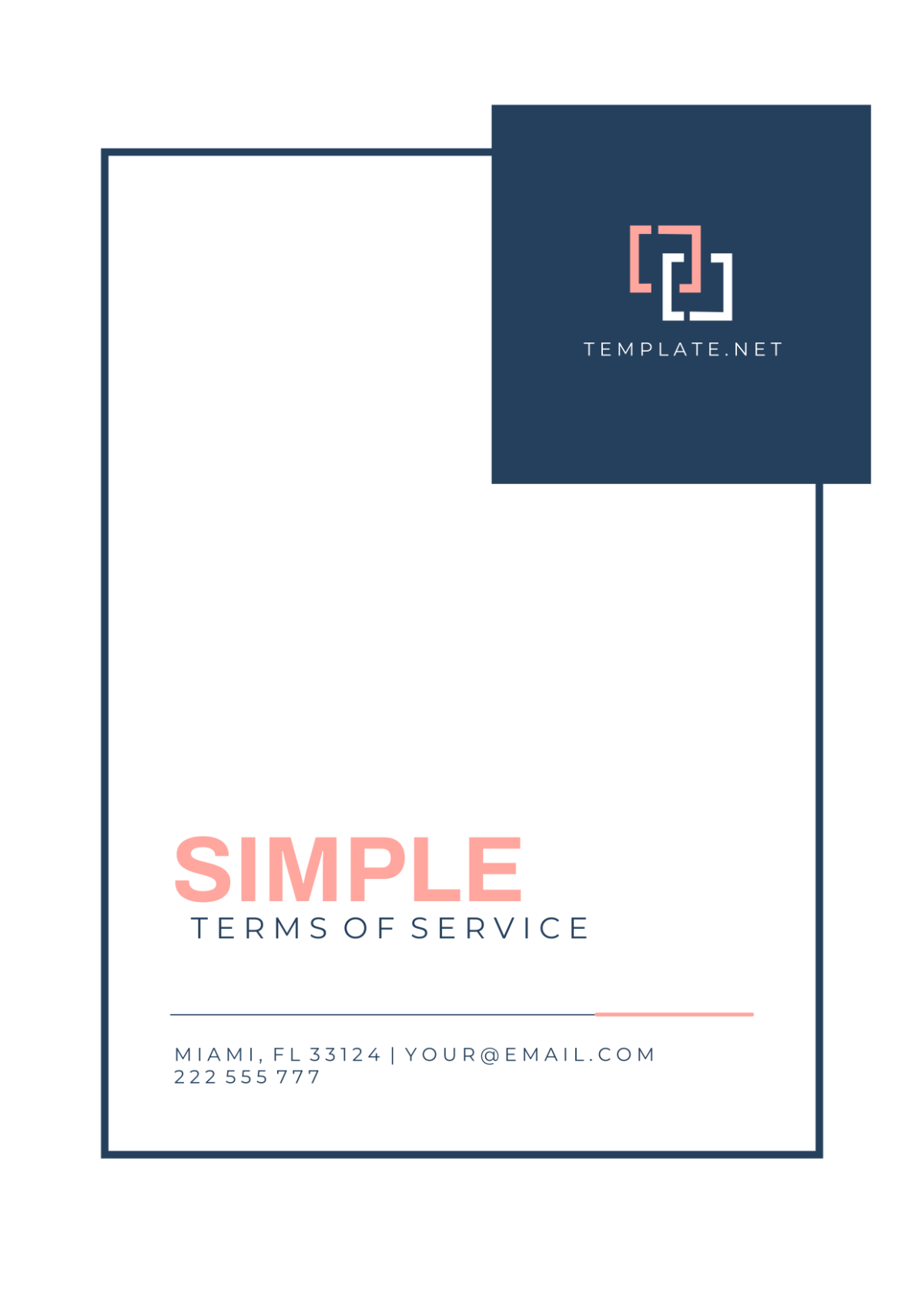 Simple Terms of Service Cover Page