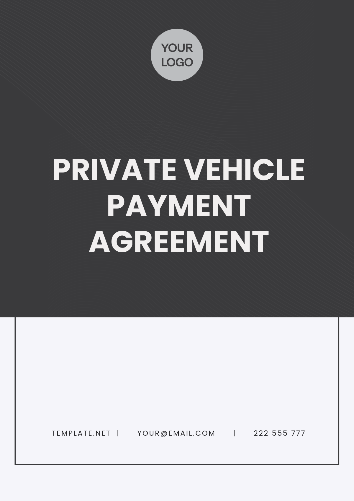 Private Vehicle Payment Agreement Template