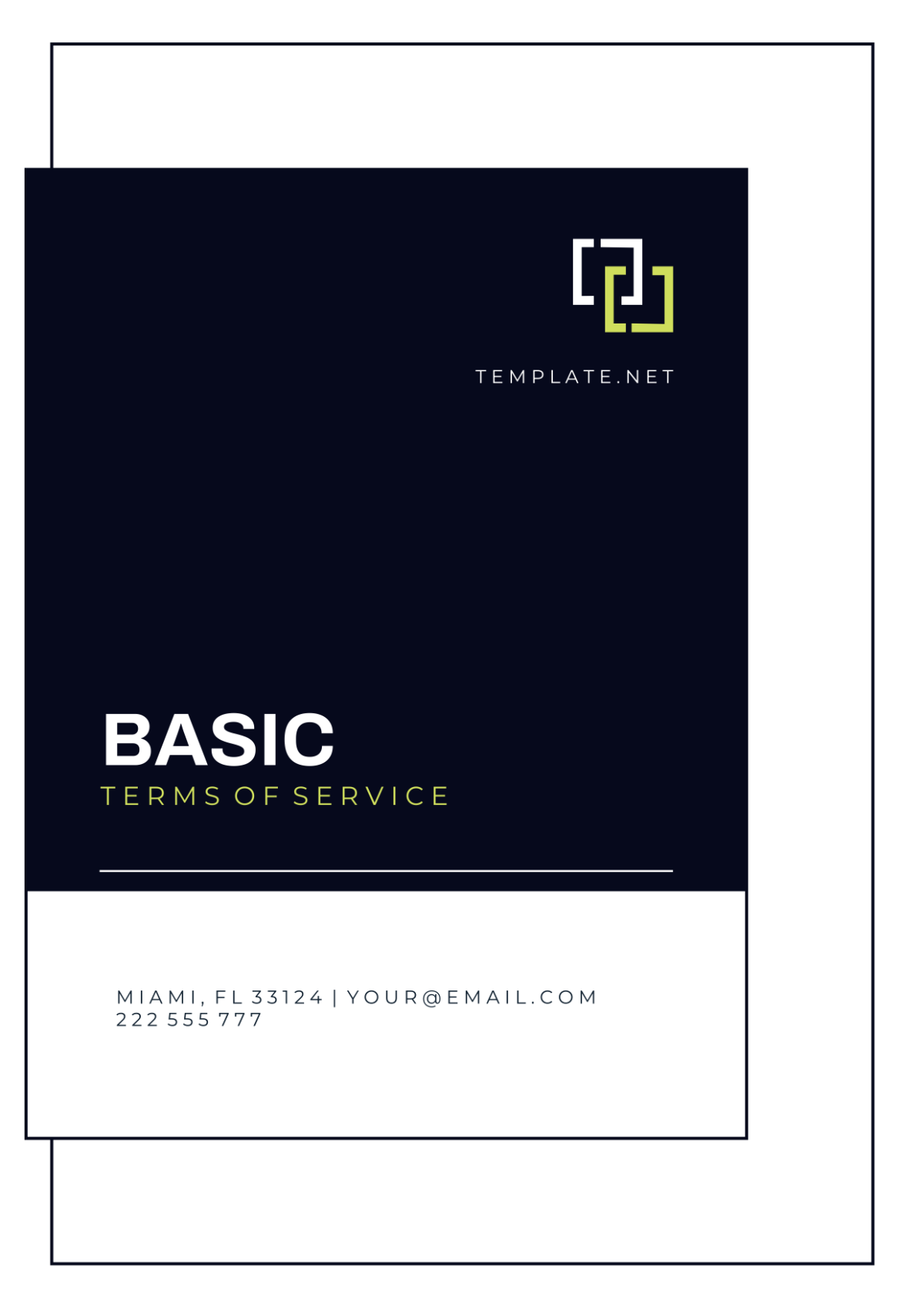 Basic Terms of Service Cover Page