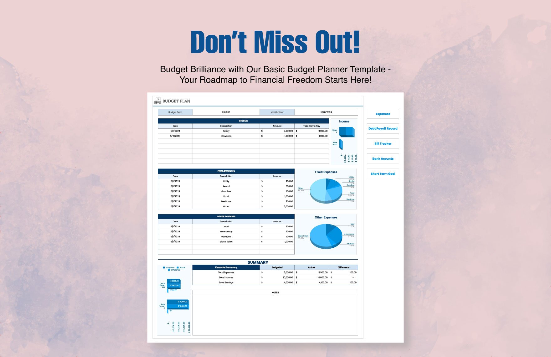 Basic Budget Planner Template