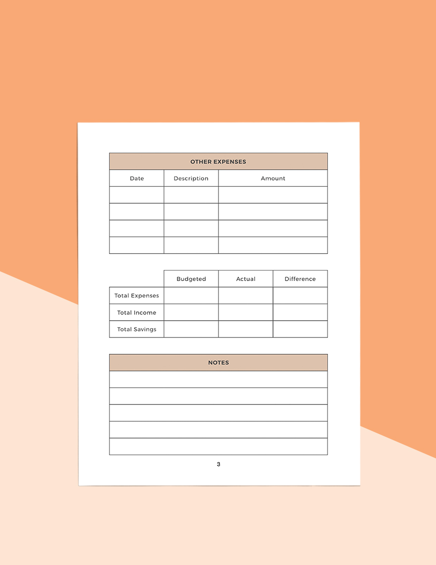 Custom Budget Planner Template - Word, Apple Pages 