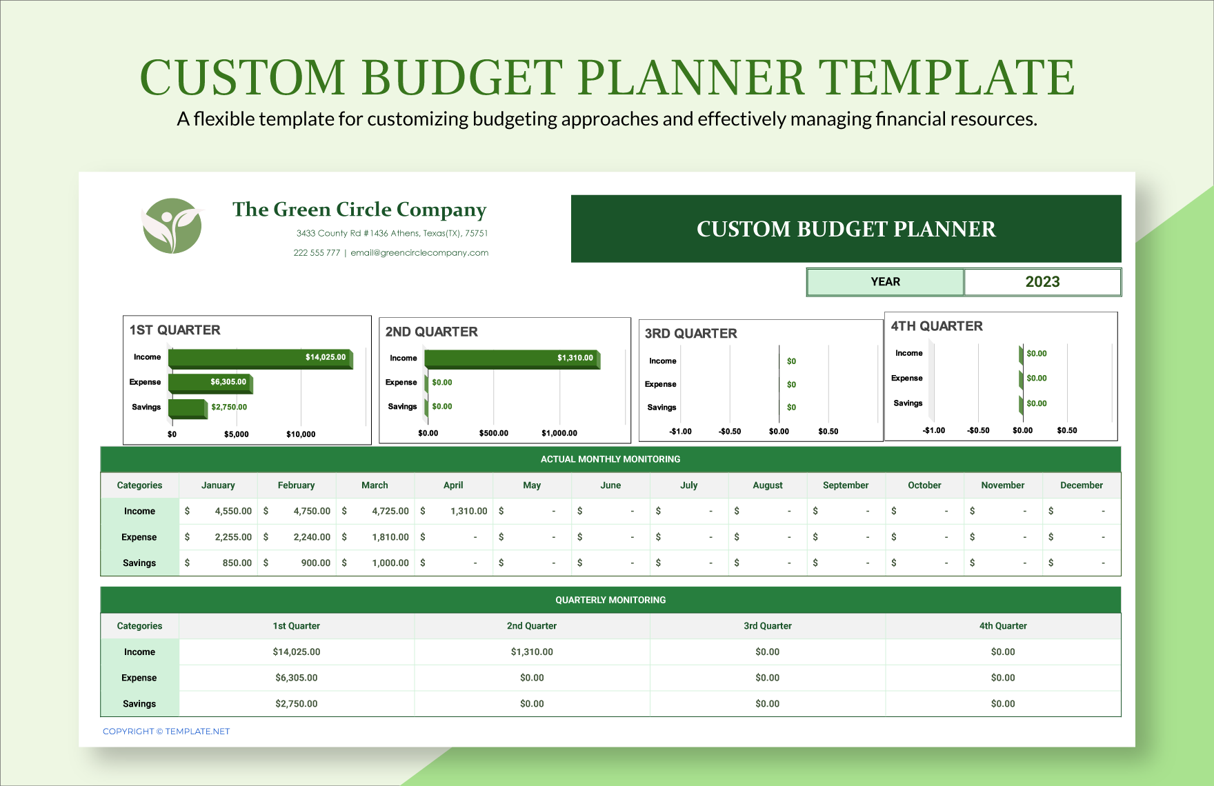 Custom Budget Planner Template in Word, Google Docs, Excel, PDF, Google Sheets, Apple Pages