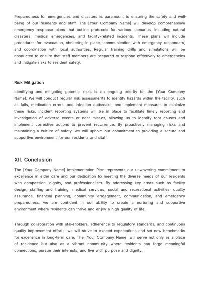 Free Nursing Home Implementation Plan Template to Edit Online
