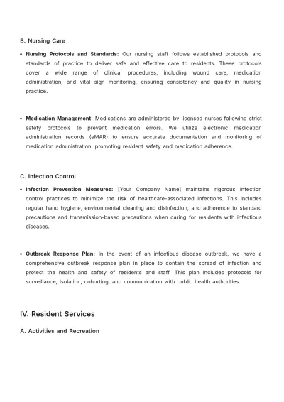 Free Nursing Home Operational Plan Template to Edit Online