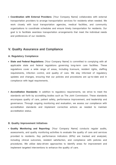 Free Nursing Home Operational Plan Template to Edit Online