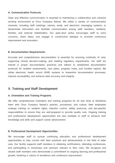 Free Nursing Home Operational Plan Template to Edit Online