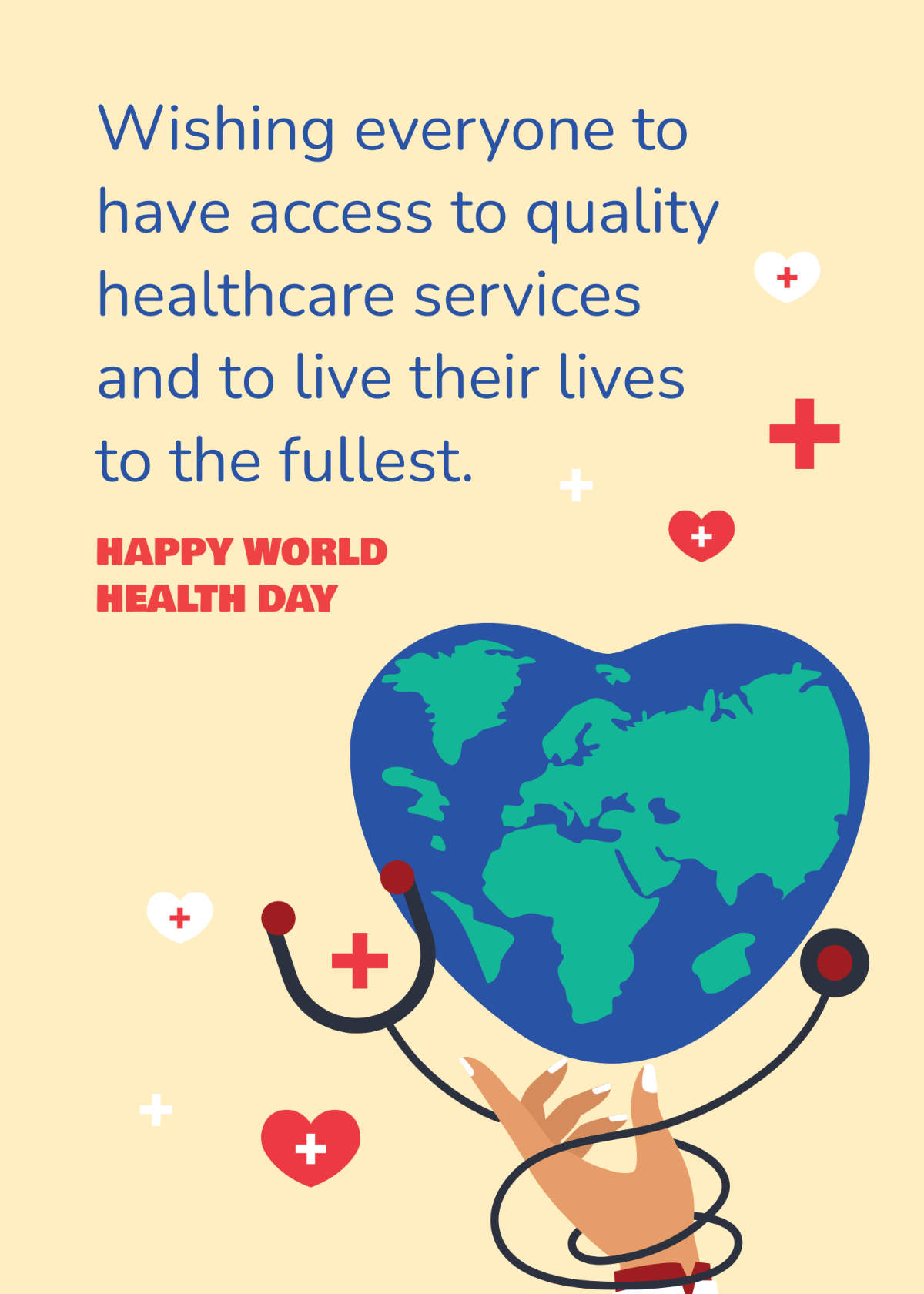 Free Happy World Health Day Wishes Template