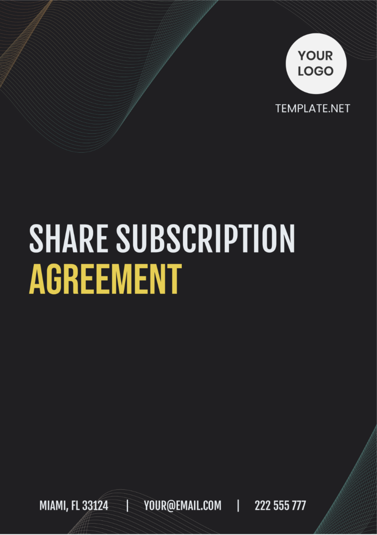 Share Subscription Agreement Template - Edit Online & Download