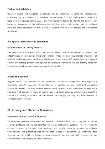 Free Nursing Home Technology Integration Plan Template to Edit Online
