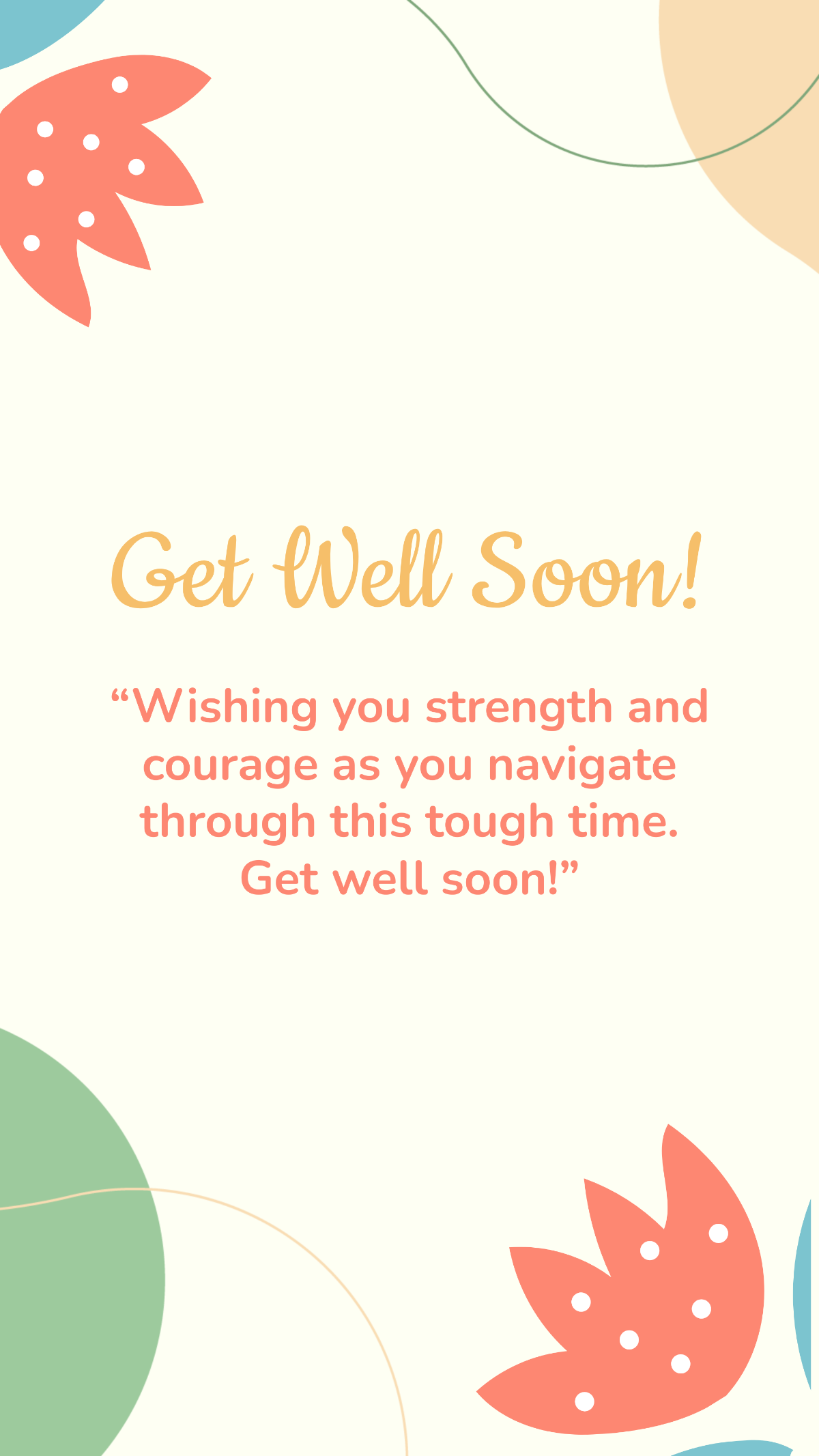 Get Well Soon Inspirational Quote Template