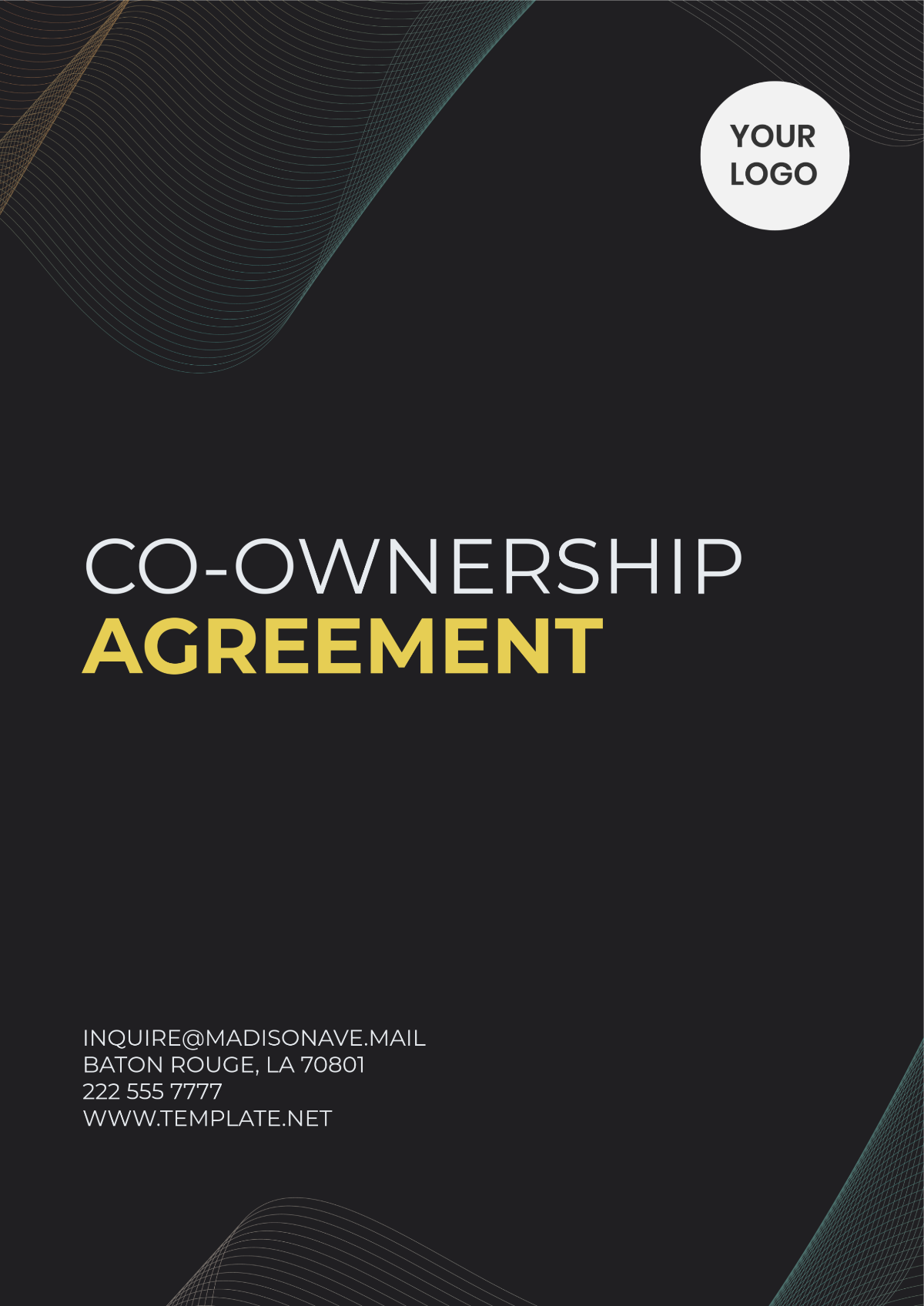 Professional Co-Ownership Agreement Template - Edit Online & Download