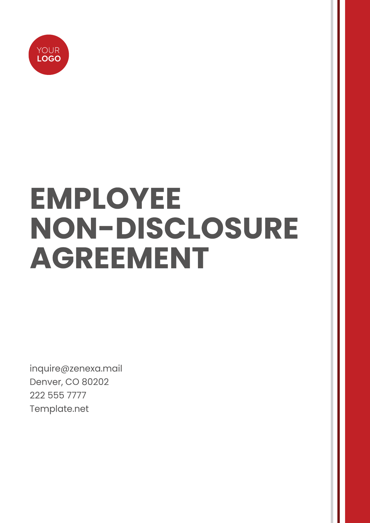 Free Employee Non-Disclosure Agreement Template