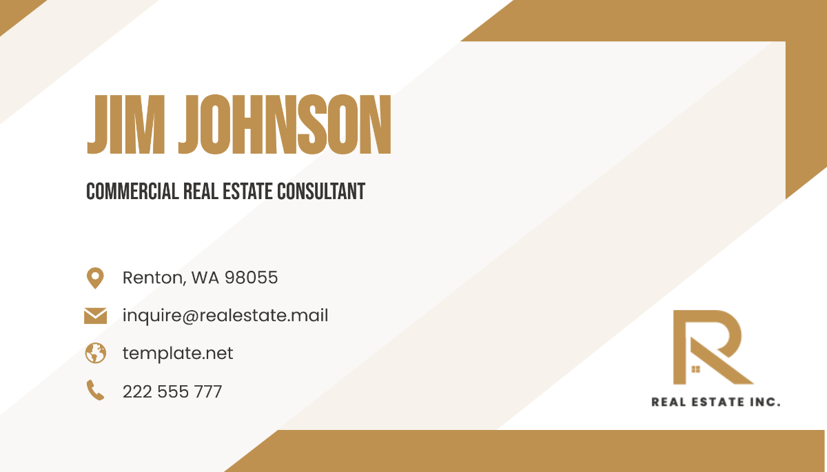 Commercial Real Estate Consultant Business Card Template