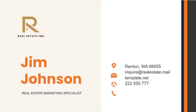 Free Real Estate Marketing Specialist Business Card Template to Edit Online