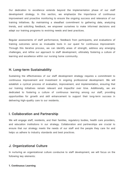 Free Nursing Home Staff Development Strategy Template to Edit Online