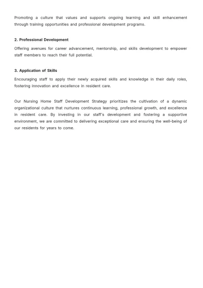 Free Nursing Home Staff Development Strategy Template to Edit Online