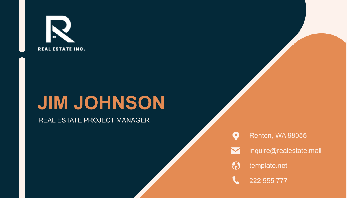 Real Estate Project Manager Business Card