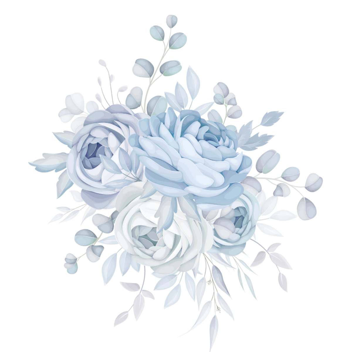 Free Bouquet of Blue and Gray Flower