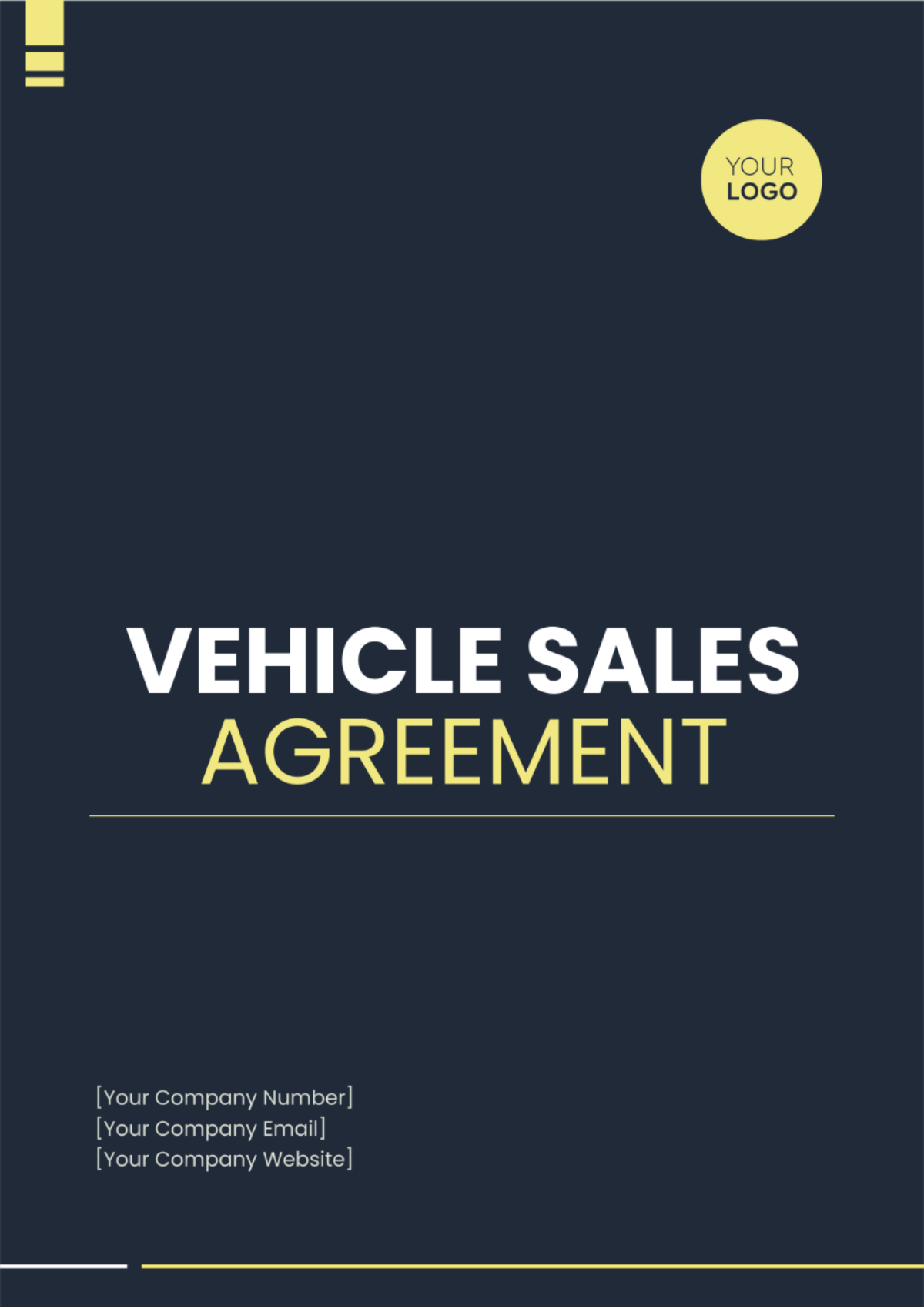 Vehicle Sales Agreement Template - Edit Online & Download